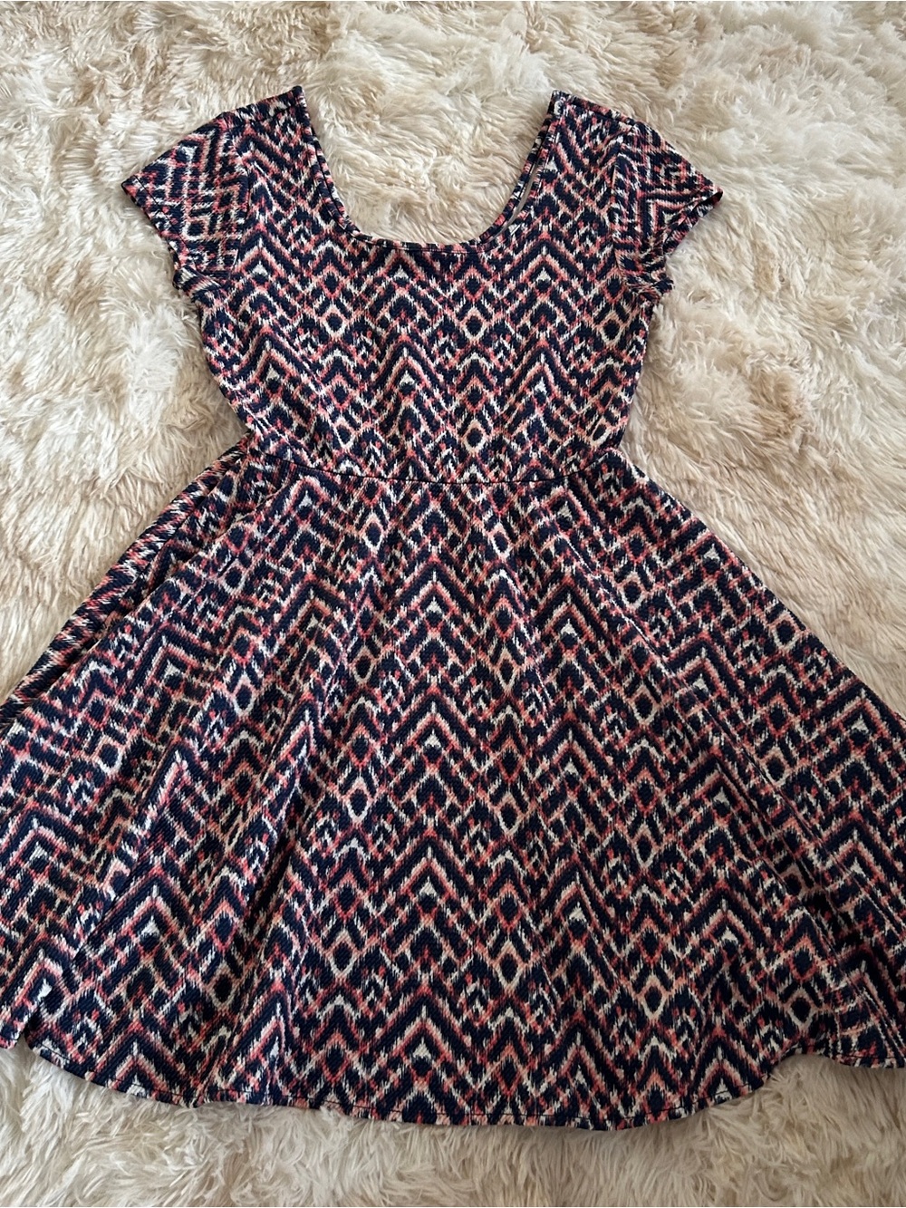 Aeropostale Navy, Pink & White Patterned Mini Dress